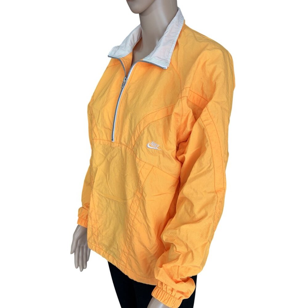 NIKE Vintage 80s Neon Orange 1/2 Zip Windbreaker Jacket Size Medium - Picture 2 of 4